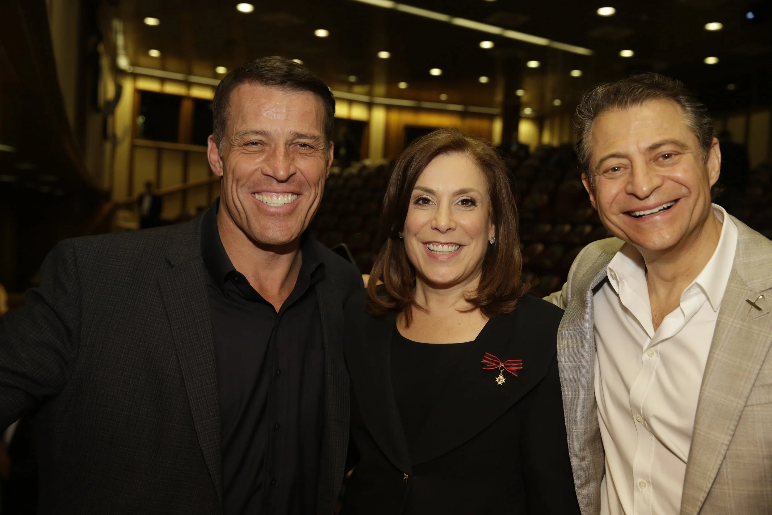 Dr. Robin L. Smith with Tony Robbins and Dr. Peter Diamandis at the Fourth International Vatican Conference